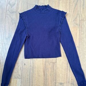 Free People Blue Sweater Turtleneck